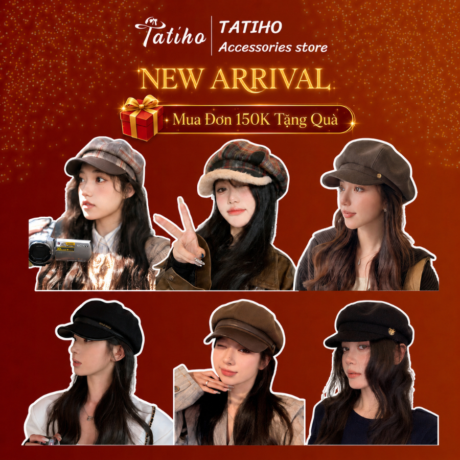 Nón Mũ Nồi Beret Nữ Thời Trang Unisex Phối Đồ Vành Họa Tiết Đa Dạng Phụ Kiện Thu Đông Phong Cách Hàn Quốc - Mã MN00