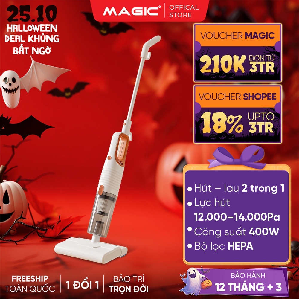 MÁY HÚT BỤI KẾT HỢP LAU 2IN1 MAGIC A-065 - LỰC HÚT MẠNH 12.000 - 14.000Pa, BỘ LỌC HEPA, THIẾT KẾ GỌN GÀNG, DỄ SỬ DỤNG
