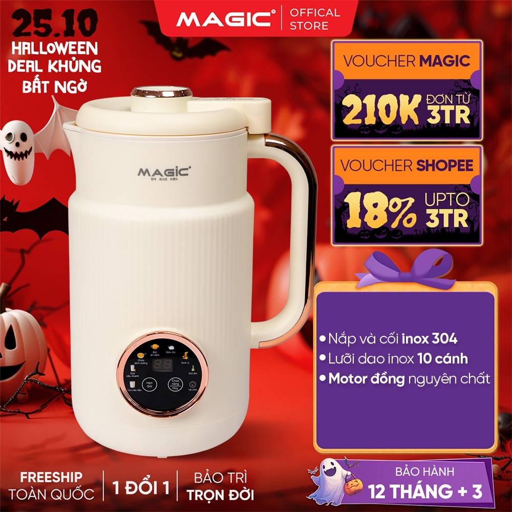 Máy Nấu Sữa Hạt Magic A-97 1.2L, Xay Đa Năng, Cối Inox 304, Dao 10 Cánh, 6 Chức Năng