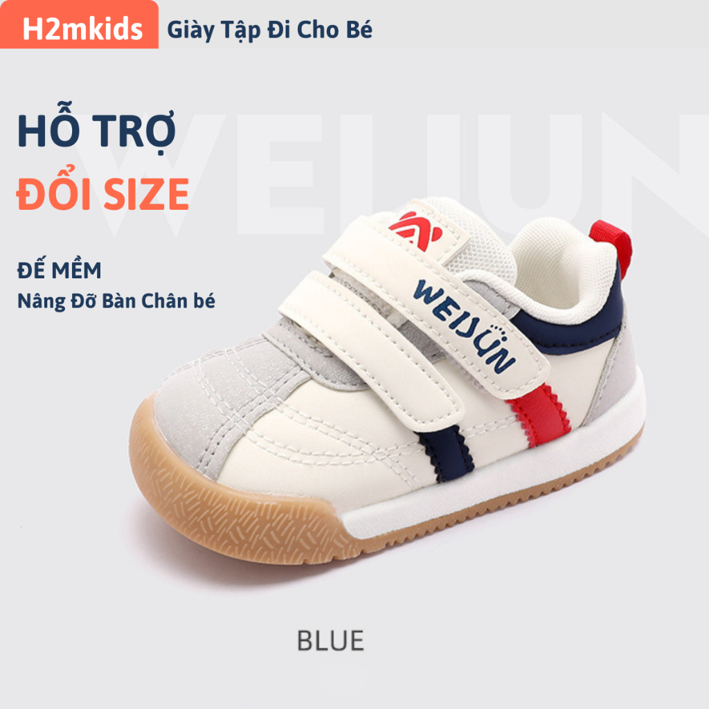Giày tập đi cho bé trai bé gái 8011, giày chống bẹt chân đế mềm siêu nhẹ chống trơn trượt GTD1