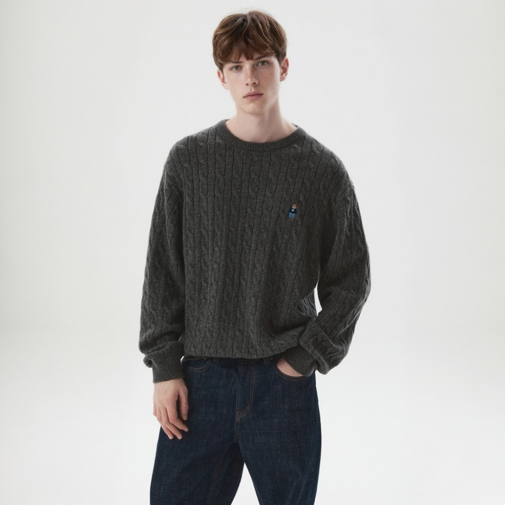 Áo Len WHO.A.U Steve Cable R-neck Pullover(U)_WHKAGB923U