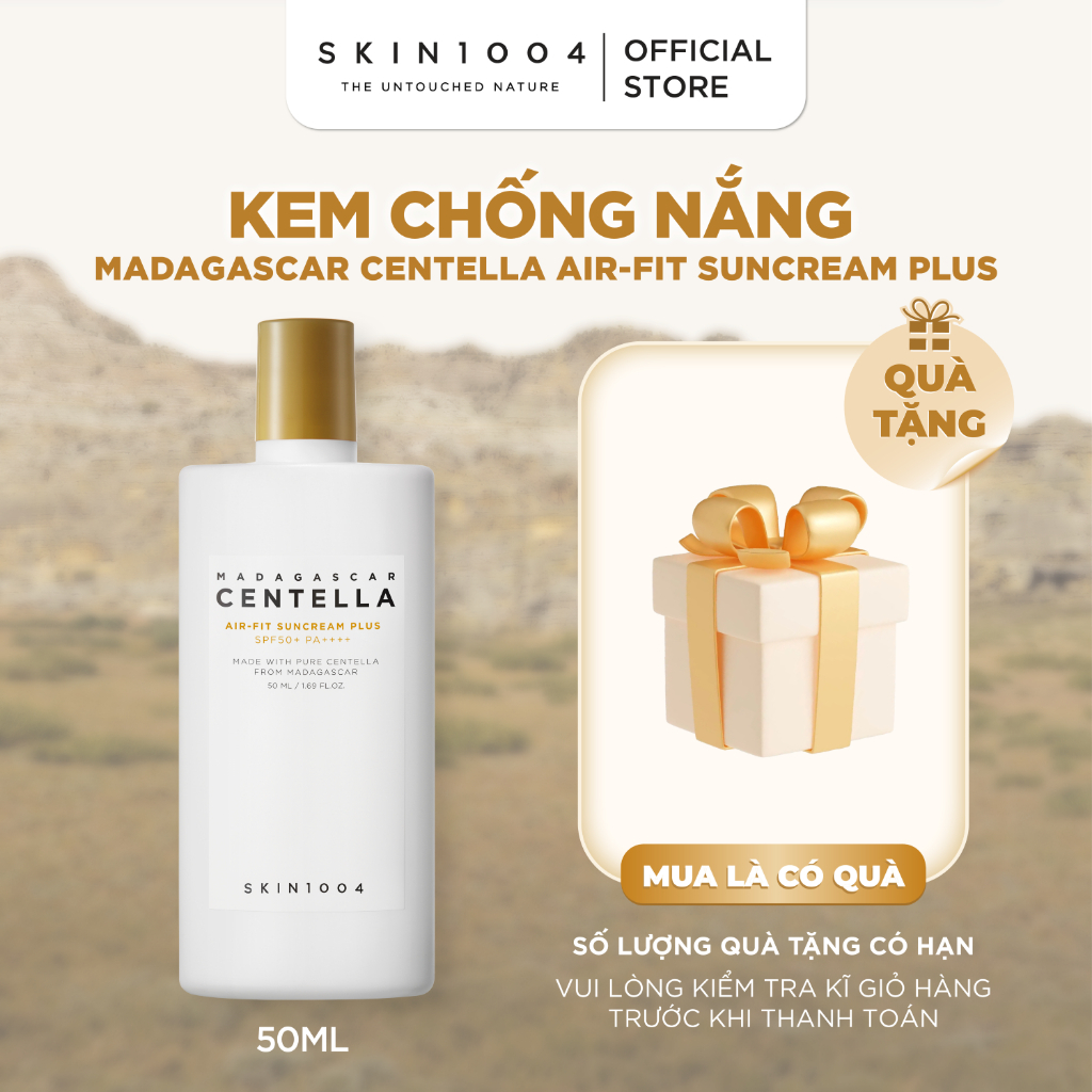 Kem chống nắng vật lí SKIN1004 Madagascar Centella Air-Fit SunCream Plus SPF50+ PA++++ 50ml