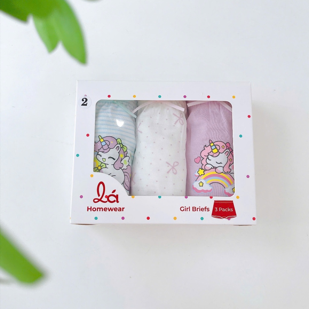 Set 3 quần lót bé gái vải sợi Sồi Lá Homewear HCM CD03, quần chip đùi trẻ em Modal mềm mịn mát