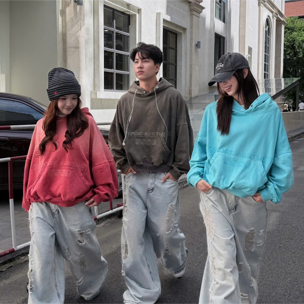 Áo Hoodie Cotton Wash Premium 400GSM SSSA Form Boxy Unisex Nam Nữ SSSTORE.Aesthetic