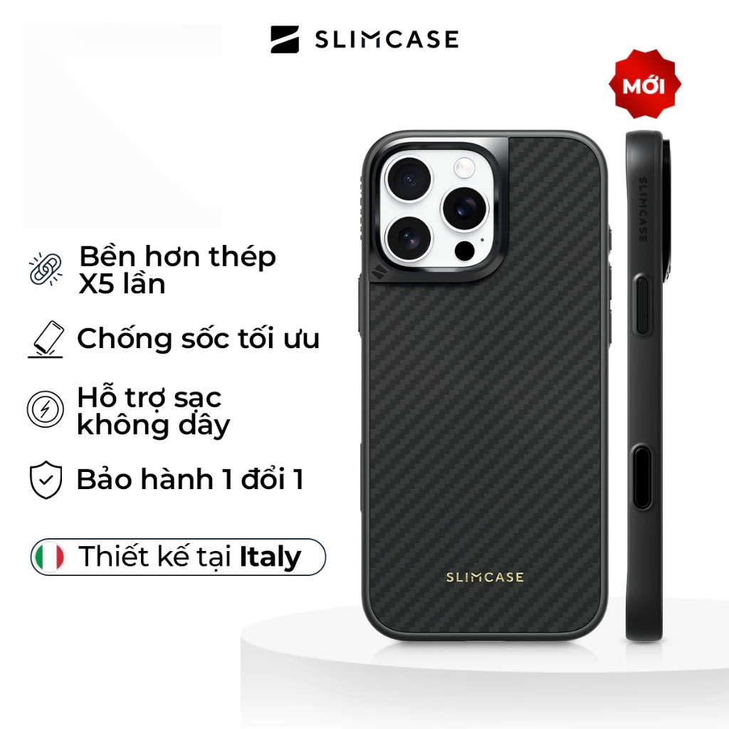 Ốp lưng REX iPhone 16 Pro Max SLIMCASE - Chống va đập, chống bám bẩn, hỗ trợ sạc không dây