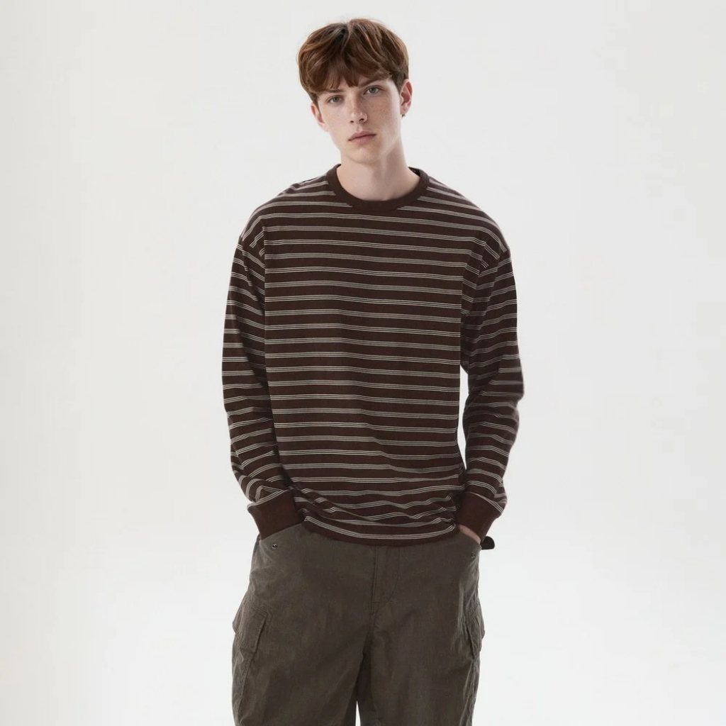Áo Thun Tay Dài WHO.A.U Multi-Stripe Long Sleeve T-shirt_WHLSGB833U
