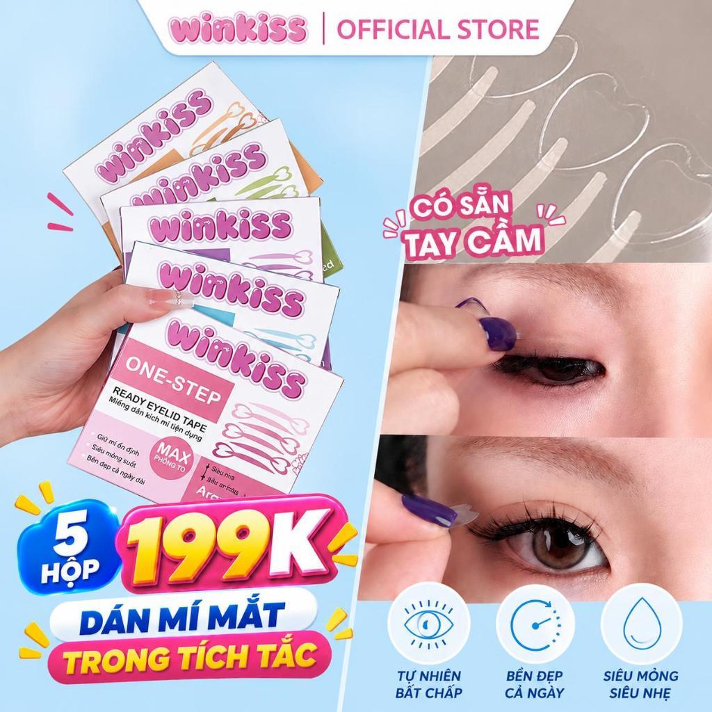 Kích mí WINKISS Có Tay Cầm Dễ Dán Không Cần Dụng Cụ - Miếng Kích Mí Tạo Mí Tự Nhiên, Bám Chắc, Không Lộ Keo