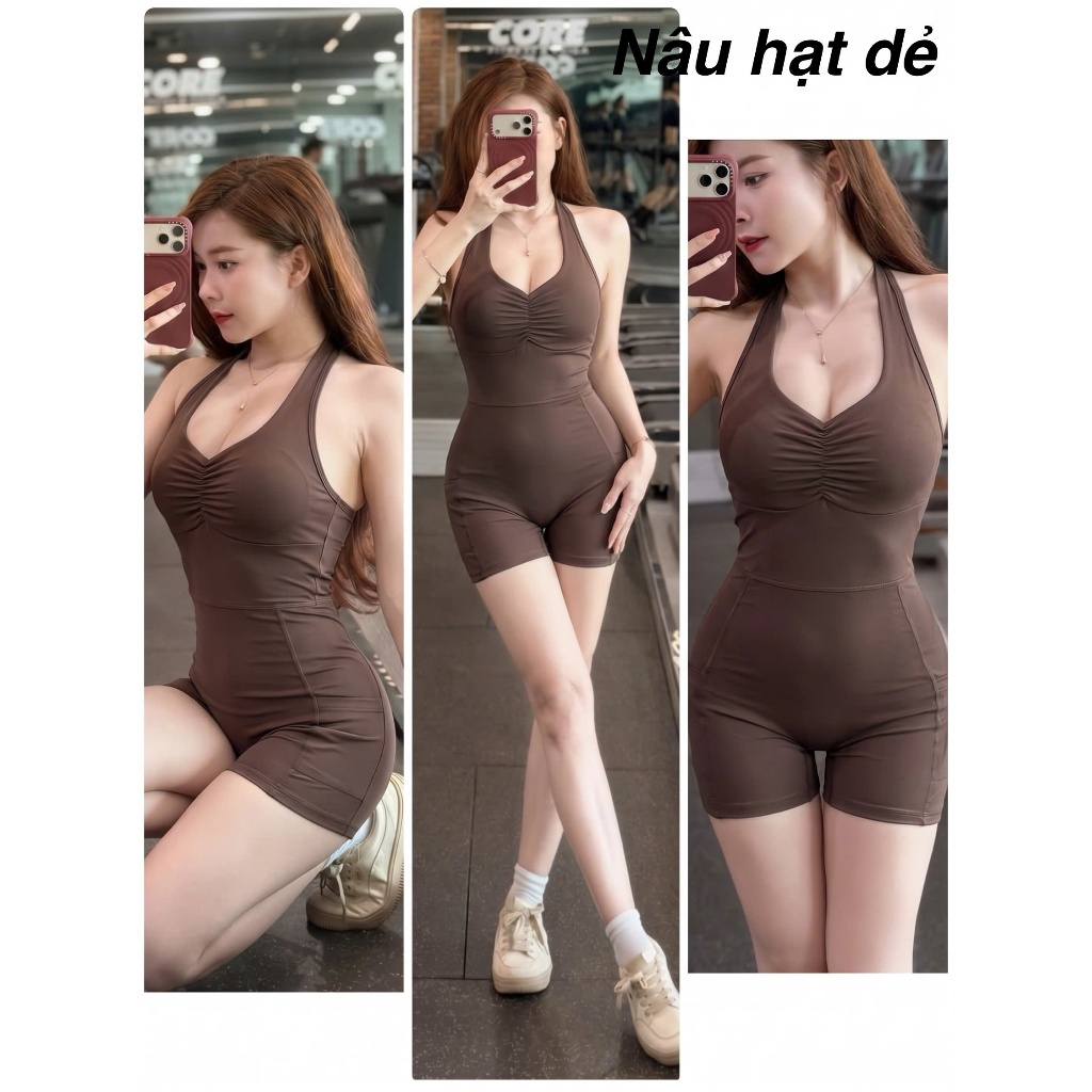 Jumpsuit Thể Thao Nữ Nhún V1, Tập Gym, Yoga, Aerobic, Pilates