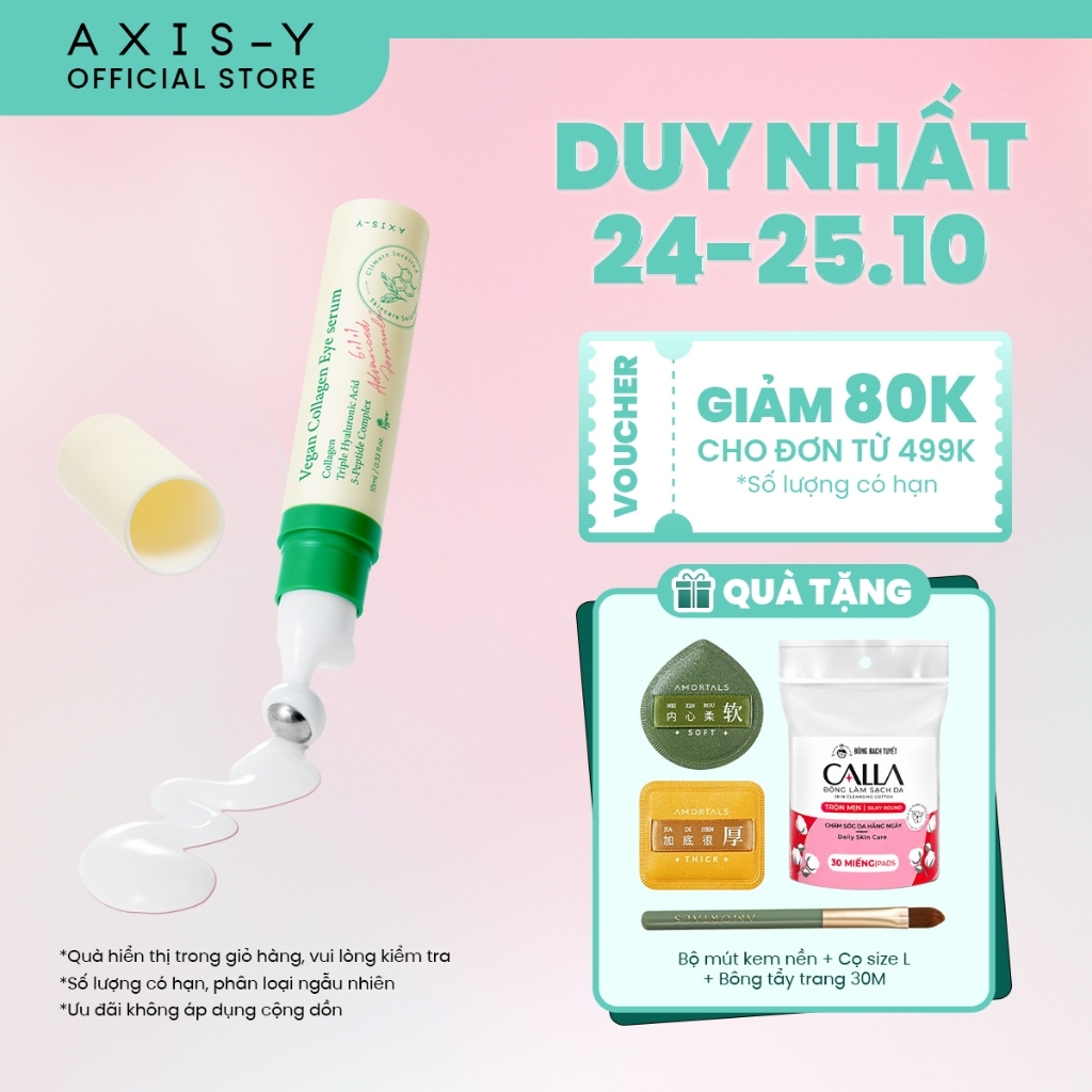 AXIS-Y Serum Mắt Giảm Thâm - Dưỡng Săn Vùng Da Mắt chứa 5-Peptides & Collagen | Vegan Collagen Eye Serum 10ml