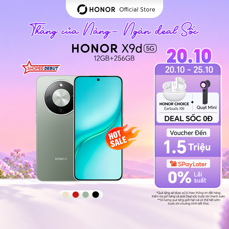 [ƯU ĐÃI ĐỘC QUYỀN] Điện Thoại HONOR X9d 5G 12GB + 256GB | Pin 8300mAh | Camera AI OIS 108 MP| BH 24 Tháng
