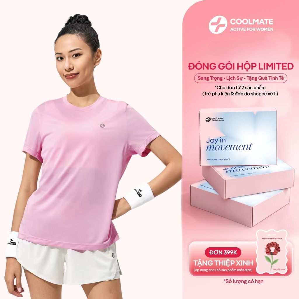 [399K TẶNG QUÀ]Áo thun thể thao nữ chạy bộ Core Tee siêu nhẹ, thấm hút, nhanh khô - Coolmate Active For Women