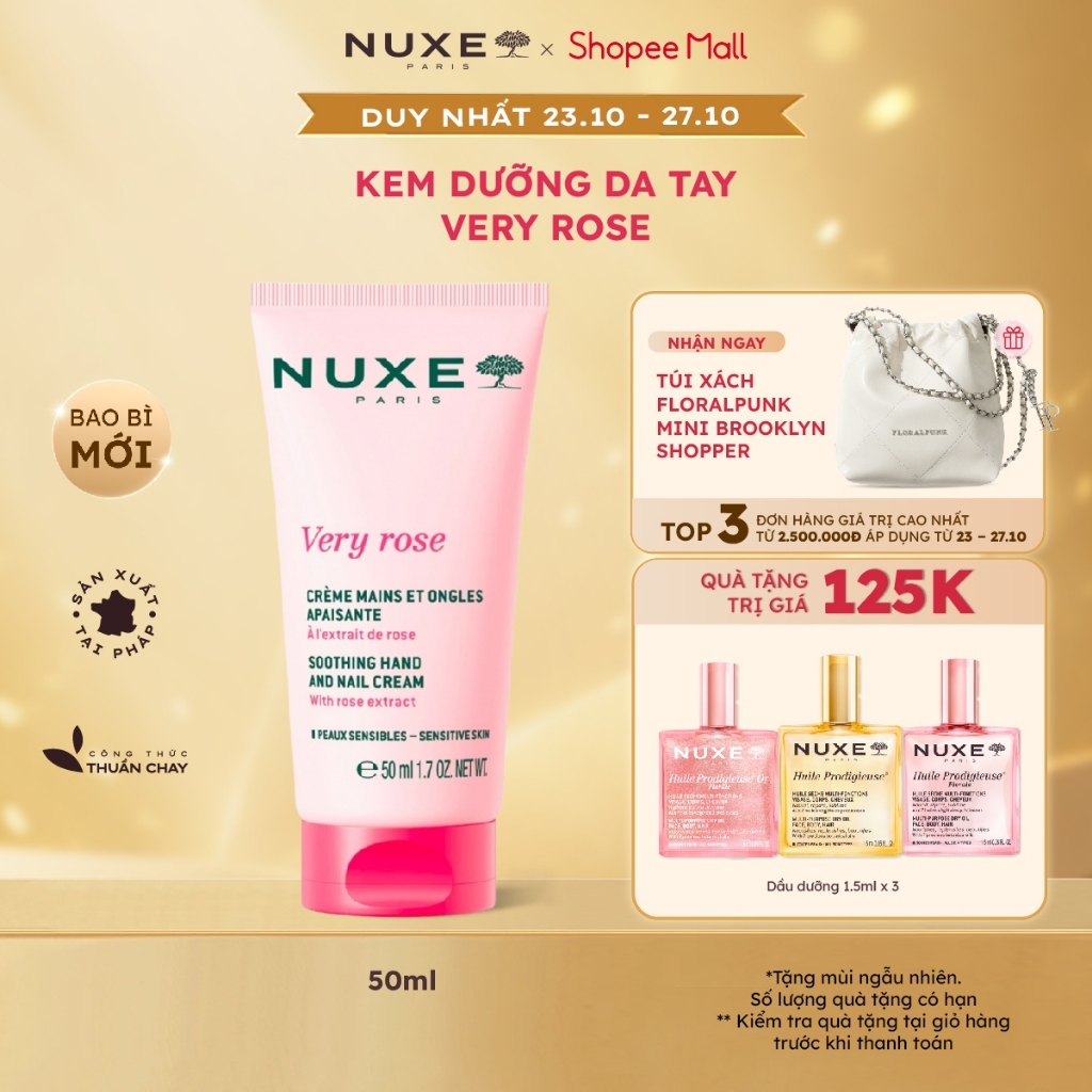 Kem Dưỡng Da Tay Và Móng Nuxe Very Rose Hand And Nail Cream 50ml