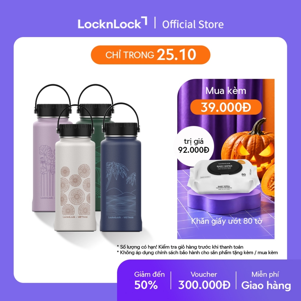 Bình giữ nhiệt Lock&Lock bằng thép không rỉ Riga Tumbler Vietnam Edition 897ml (4 phiên bản) LHC4160