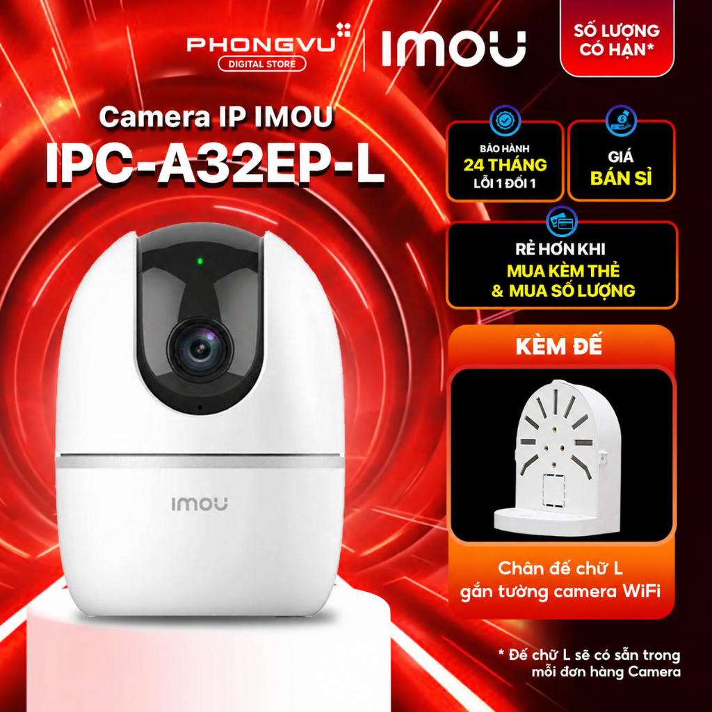 Camera IMOU Wifi Trong Nhà IMOU A32EP (3MP) / A52P (5MP) - Quay Quét 360, Đàm Thoại 2 Chiều, Còi hú báo động | BigBuy360 - bigbuy360.vn