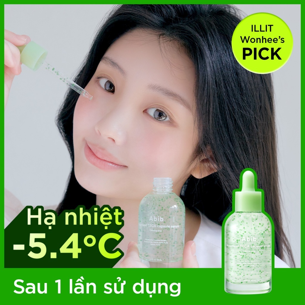 Tinh chất viên nang diếp cá làm dịu da Abib Heartleaf TECA capsule serum Calming drop 50ml