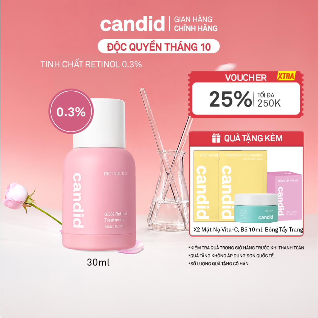 Tinh chất Retinol 0.3% Hỗ Trợ Cải Thiện Nền Da CANDID 0.3% Retinol Treatment 30ml