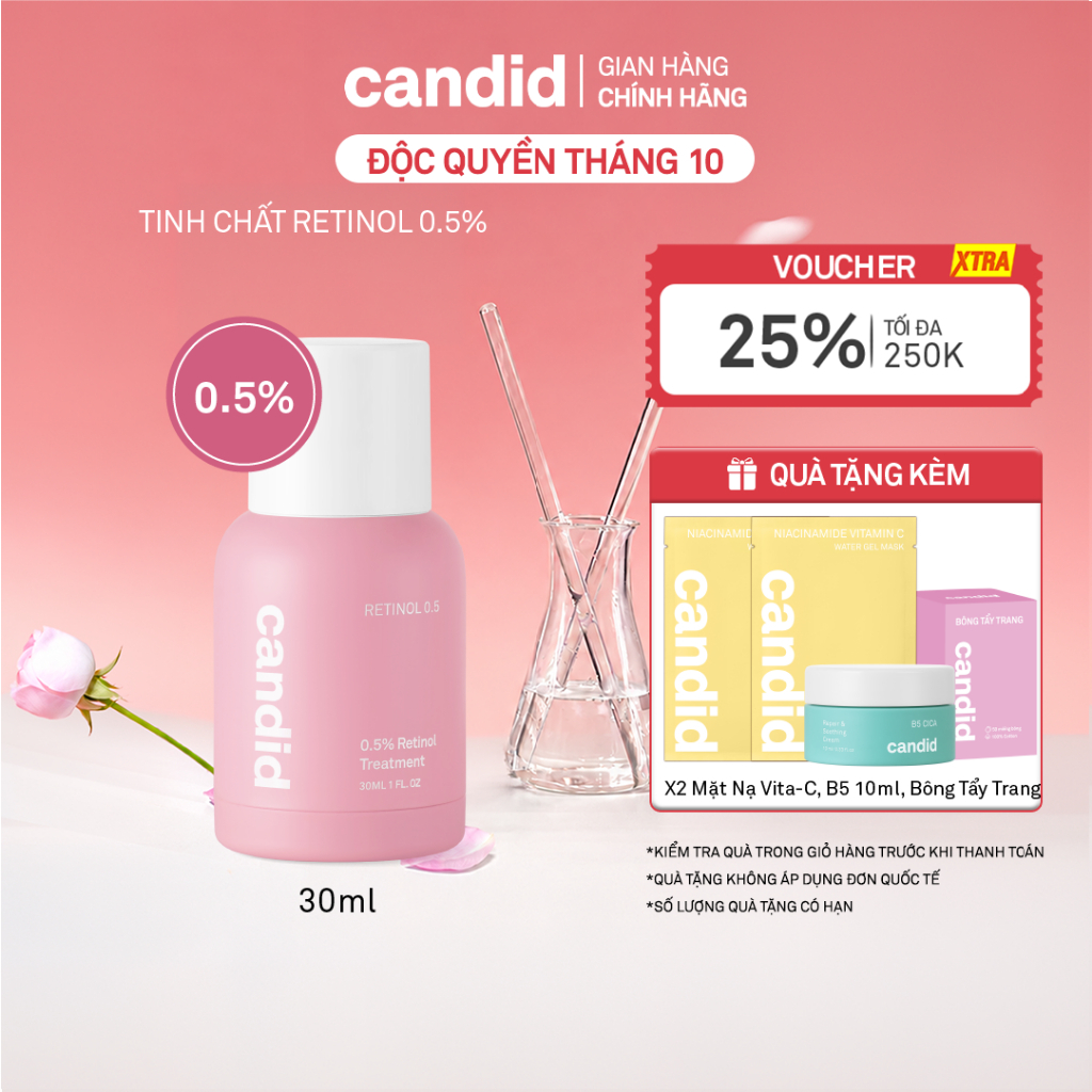 Tinh chất Retinol 0.5% Hỗ Trợ Cải Thiện Nền Da CANDID 0.5% Retinol Treatment 30ml