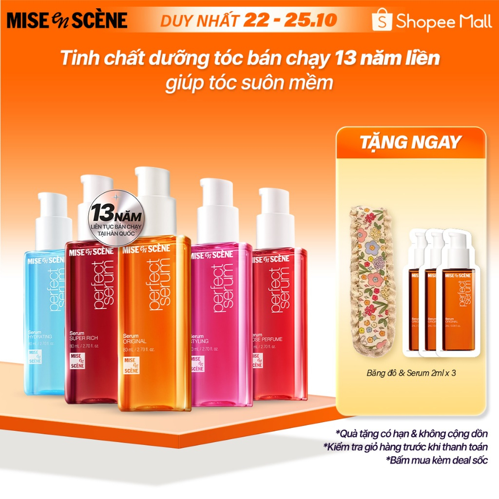 Tinh chất dưỡng tóc mise en scène Perfect Serum 80ml phục hồi hư tổn, suôn mượt, chắc khỏe