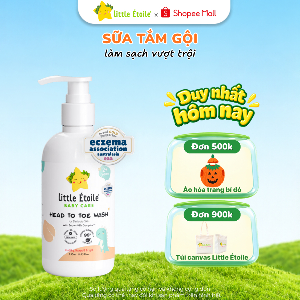 Sữa tắm gội làm sạch vượt trội Little Étoile Baby Care Úc cho bé từ 2 tuổi 250ml