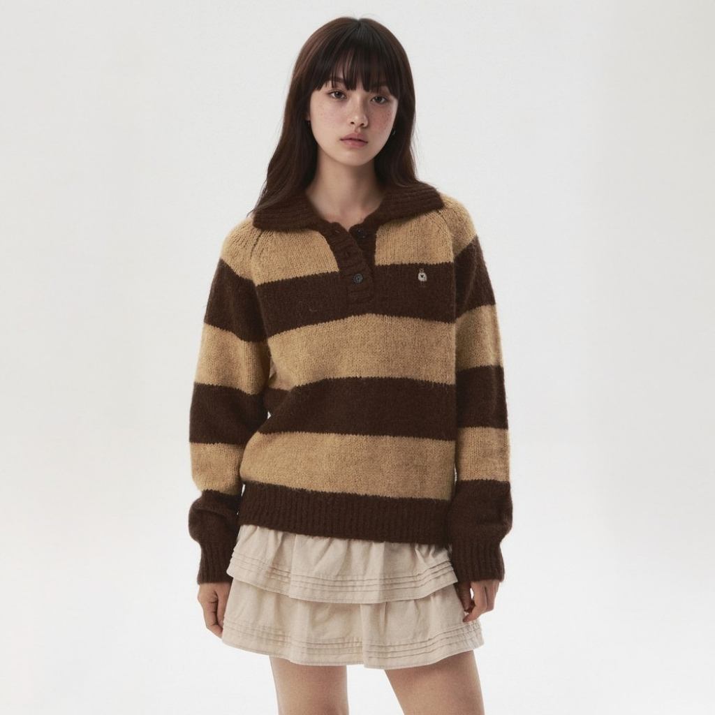 [Độc Quyền] Áo Len WHO.A.U Steve Bokasi Button Collar Pullover_WHKAGBT22F