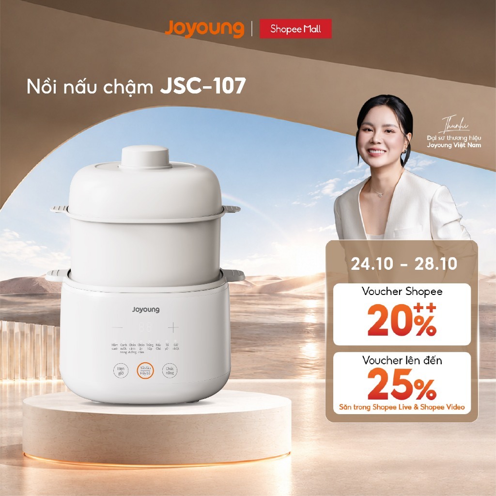 Nồi nấu chậm Joyoung JSC-107 (1L 1 thố sứ) / JSC-187 (1.8L 3 thố sứ)