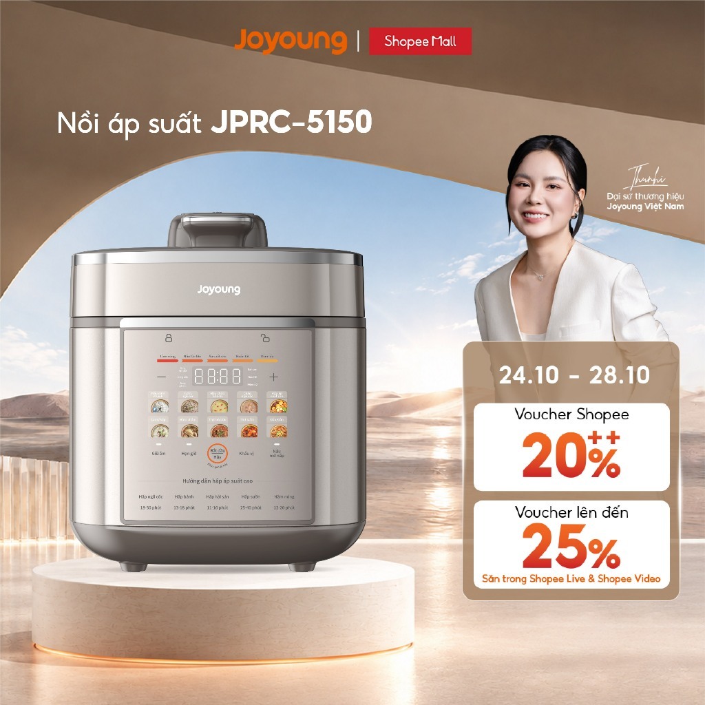 Nồi áp suất điện tử Joyoung JPRC-5150 | Dung tích 5L (nấu cơm 1.8L) | Công suất 900W