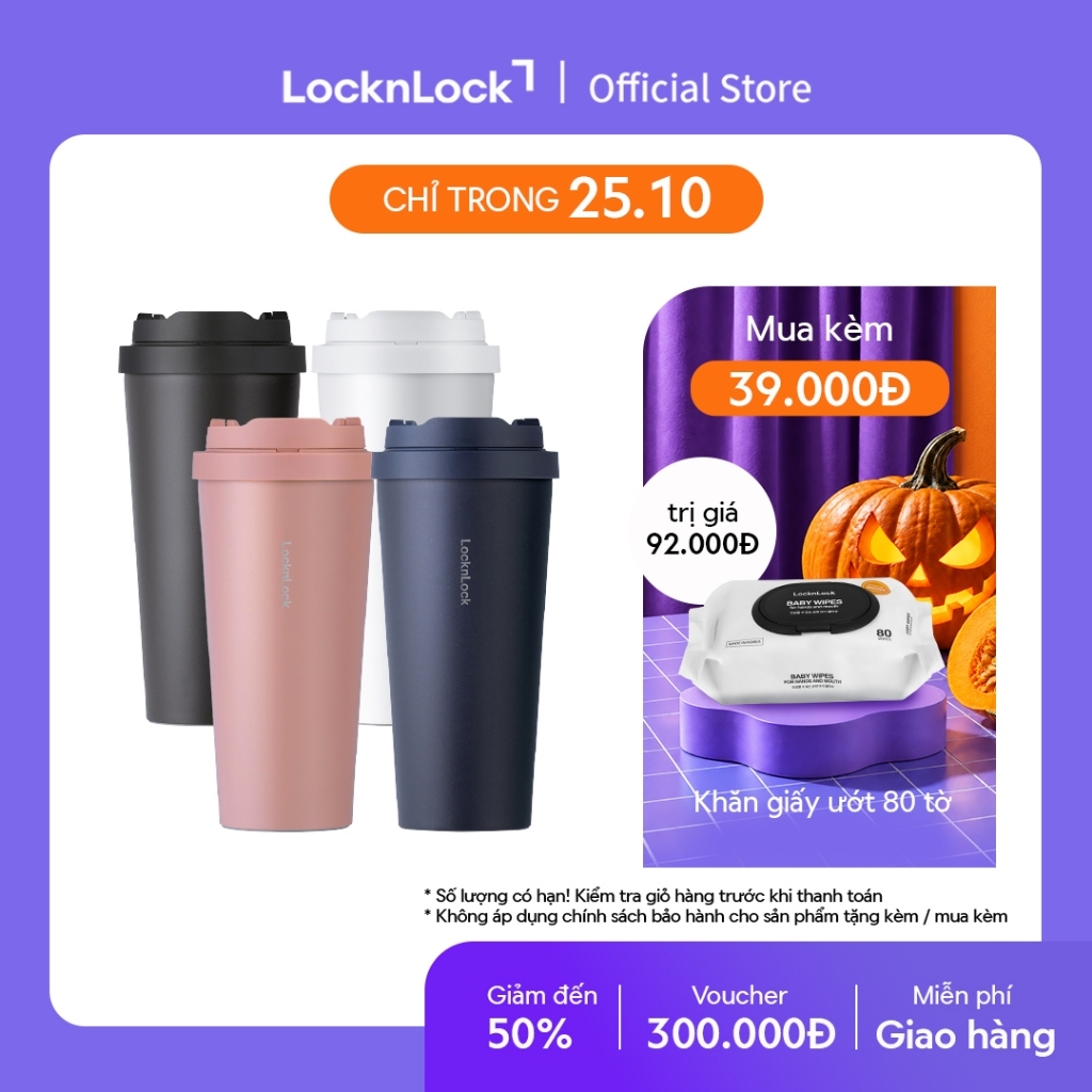 Bình giữ nhiệt Lock&Lock Energetic one-touch thép không gỉ 316L 550ml và 400ml - LHC3249 (4 màu)
