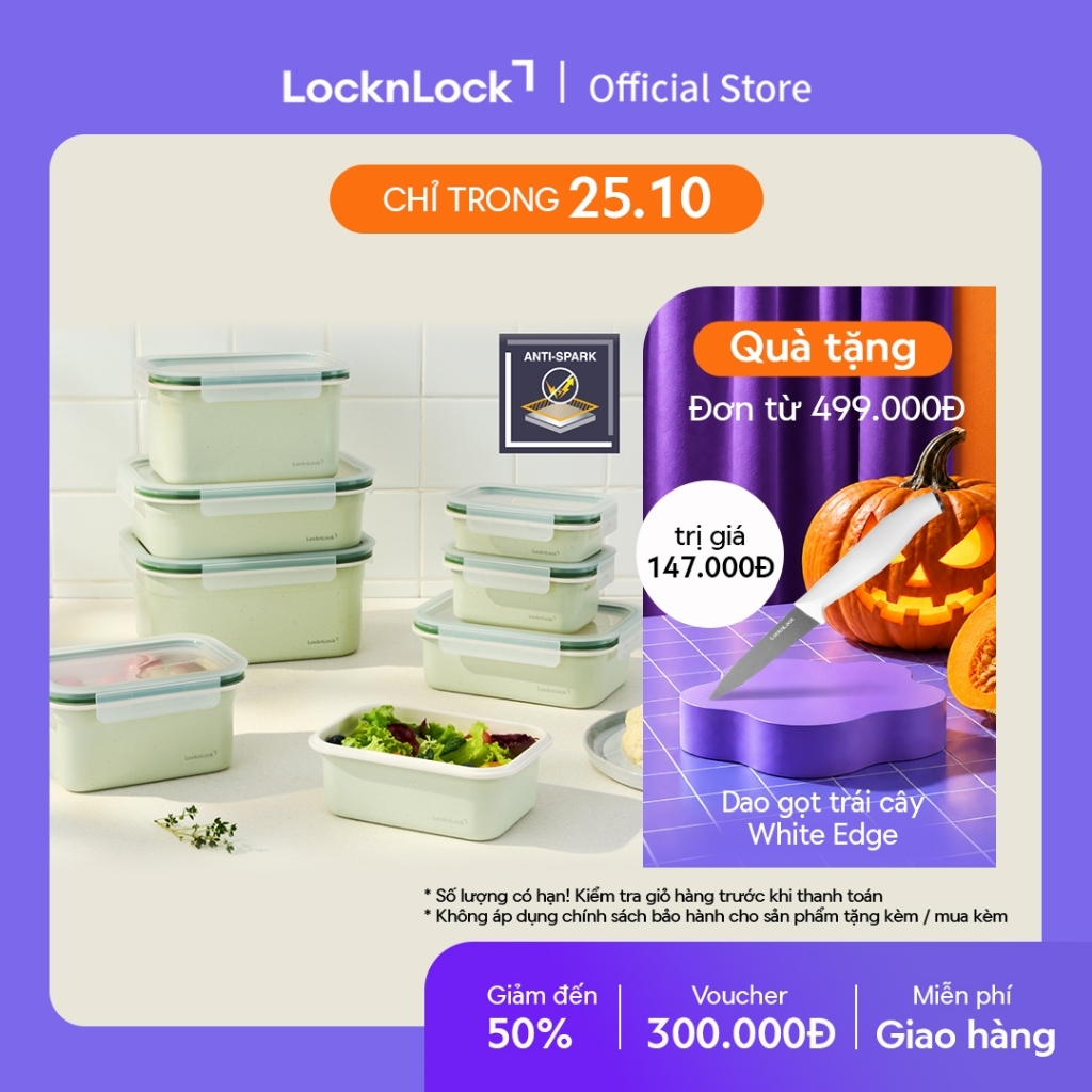 Hộp đựng thực phẩm LocknLock Micro Ready bằng thép không gỉ có phủ sứ LST dùng được lò vi sóng - Nhiều dung tích