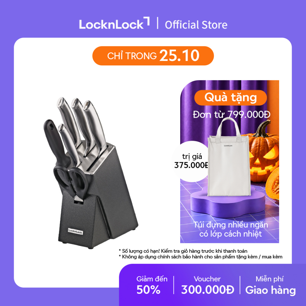 Bộ Dao 7 Món Lock&Lock - Đen CKK301