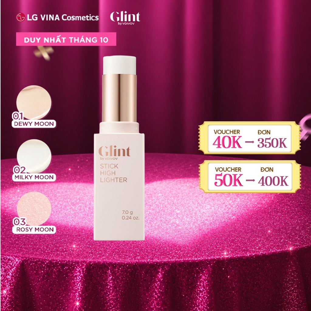 [LG Makeup VN] Nhũ bắt sáng highlight Glint dạng thỏi 7g chứa bột ngọc trai, tiện lợi, dưỡng ẩm da