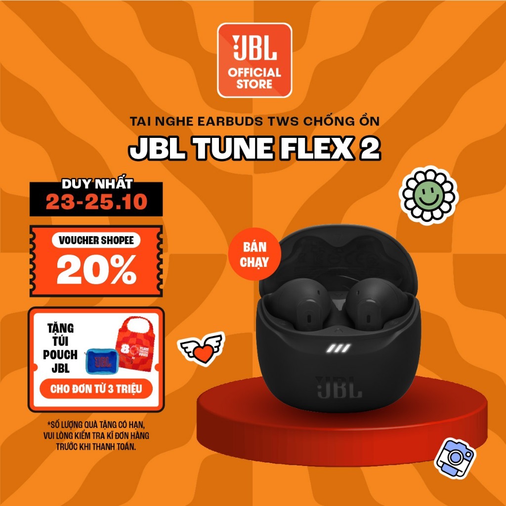 [ĐỘC QUYỀN ONLINE] Tai nghe Earbuds JBL TUNE FLEX 2 Chống Ồn Chủ Động Chơi Nhạc tới 48h