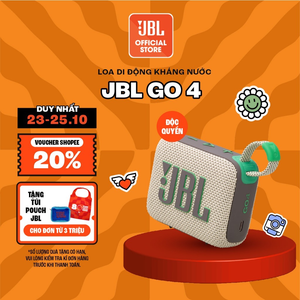 [ĐỘC QUYỀN ONLINE] Loa Di Động Bluetooth JBL Go 4 Công Suất 4.2W Chơi Nhạc tới 7 Giờ