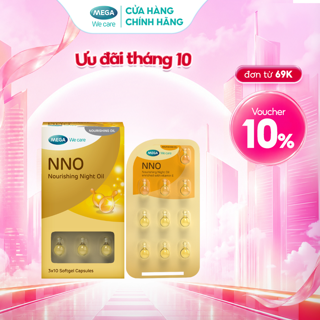 Viên dưỡng da ban đêm, Khóa ẩm, cải thiện da khô sạm, giúp săn chắc và tươi trẻ - NNO NOURISHING NIGHT OIL (Hộp 30 viên)