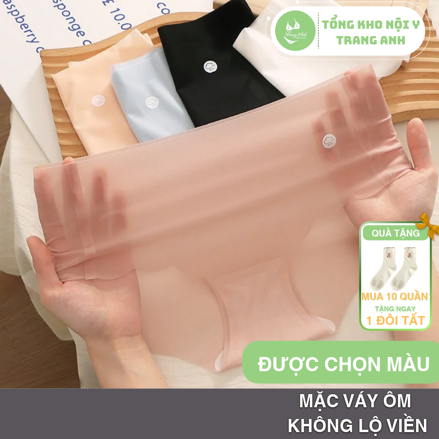 Combo 10 Quần Lót Nữ Su Thạch Mềm mịn như mây Siêu Mỏng Tàng Hình Không Lộ Viền Co Giãn Thoải Mái