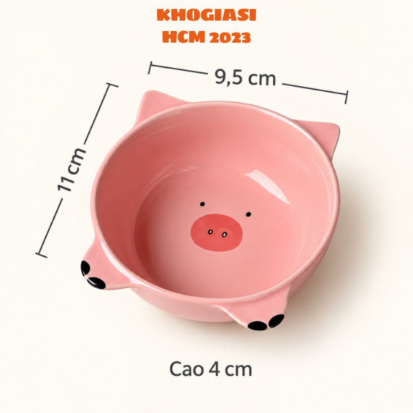 Chén Bát Gốm Sứ Hình Heo Hồng Hoạt Hình Dễ Thương