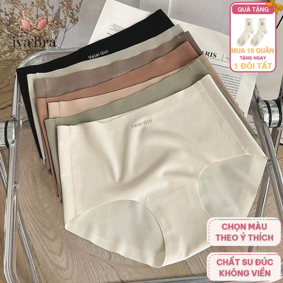 Combo 10 Quần Lót Nữ Su Trơn Không Đường May Mềm Mịn Co Giãn Tốt Thoáng Mát Mặc Êm Vatal Girl QLS02