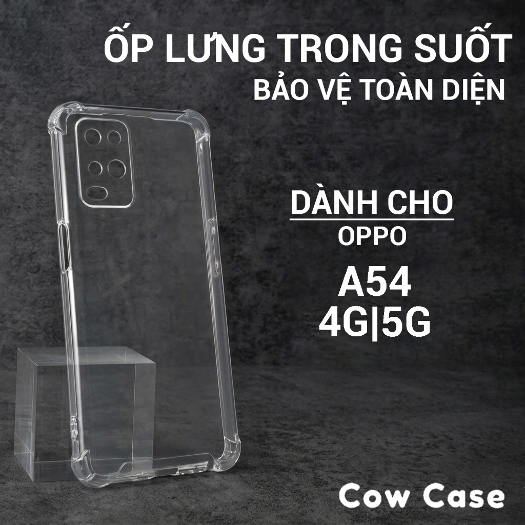 Ốp lưng Oppo A54 4G/5G Cowcase trơn trong suốt | Ốp điện thoại Oppo dẻo bảo vệ camera đt toàn diện