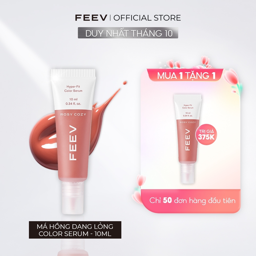 [MUA 1 TẶNG 1] Serum Má Hồng Dưỡng Ẩm Căng Bóng Thuần Chay FEEV Hyper Fit Color Serum 10ml