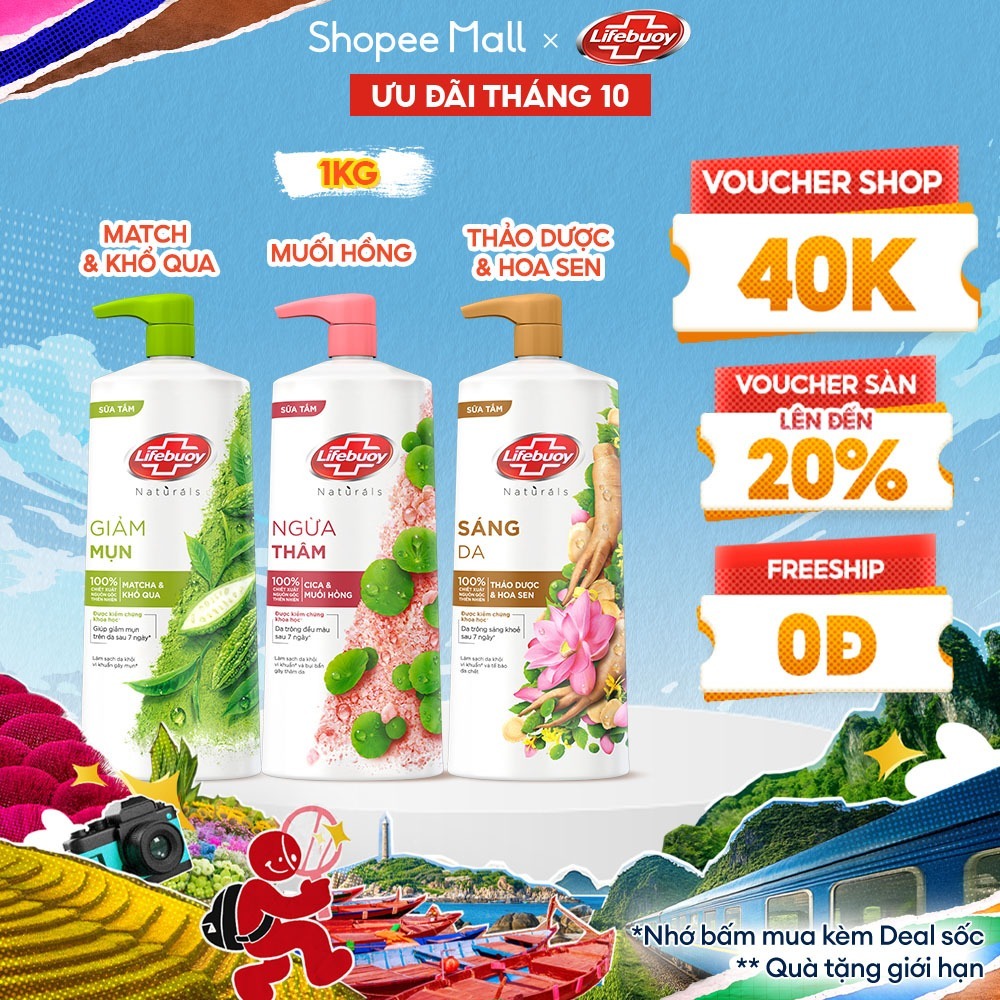 Sữa tắm Lifebuoy Thiên nhiên Detox Và Chăm Sóc Chuyên Sâu 800g