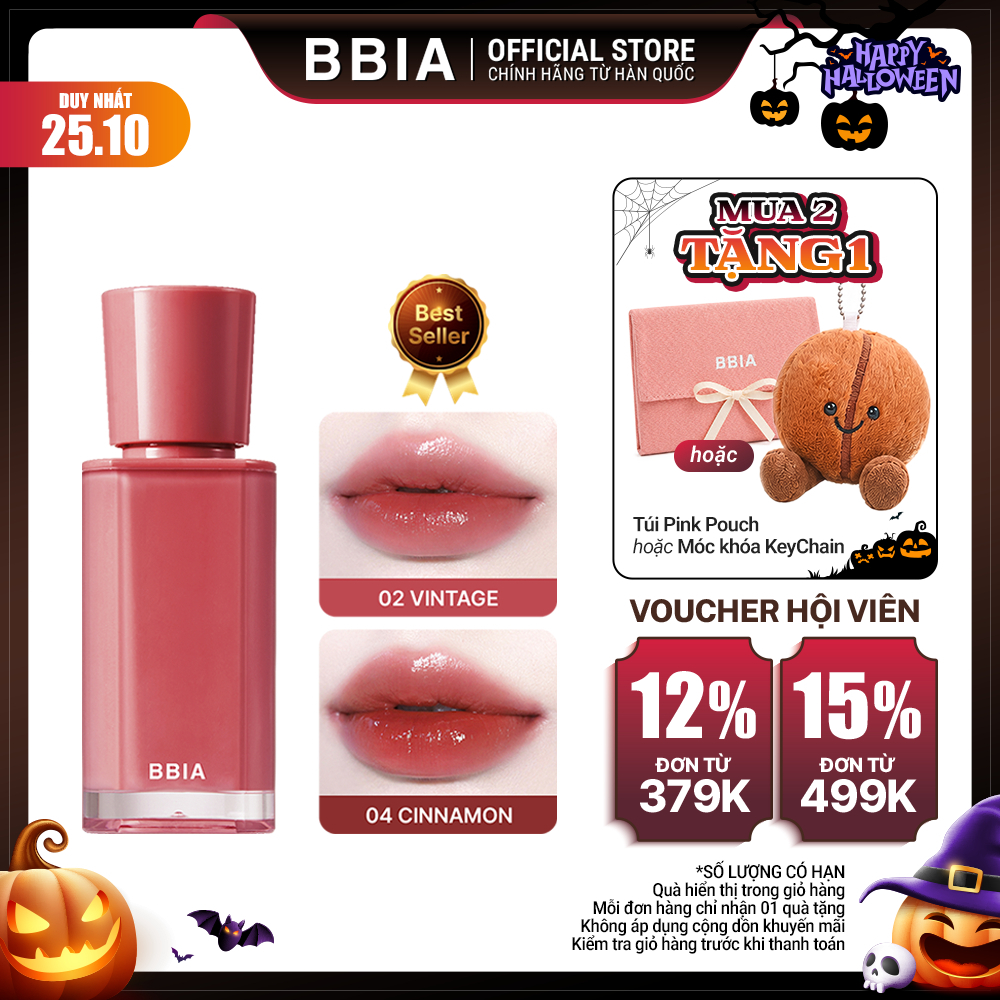Son tint bóng căng mọng, trong trẻo BBIA Glow Tint