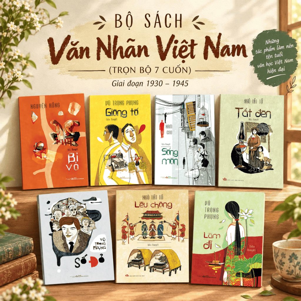 Sách: Bộ 7 Cuốn - Giông Tố + Tắt Đèn + Lều Chõng + Làm Đĩ + Sống Mòn + Số Đỏ + Bỉ Vỏ