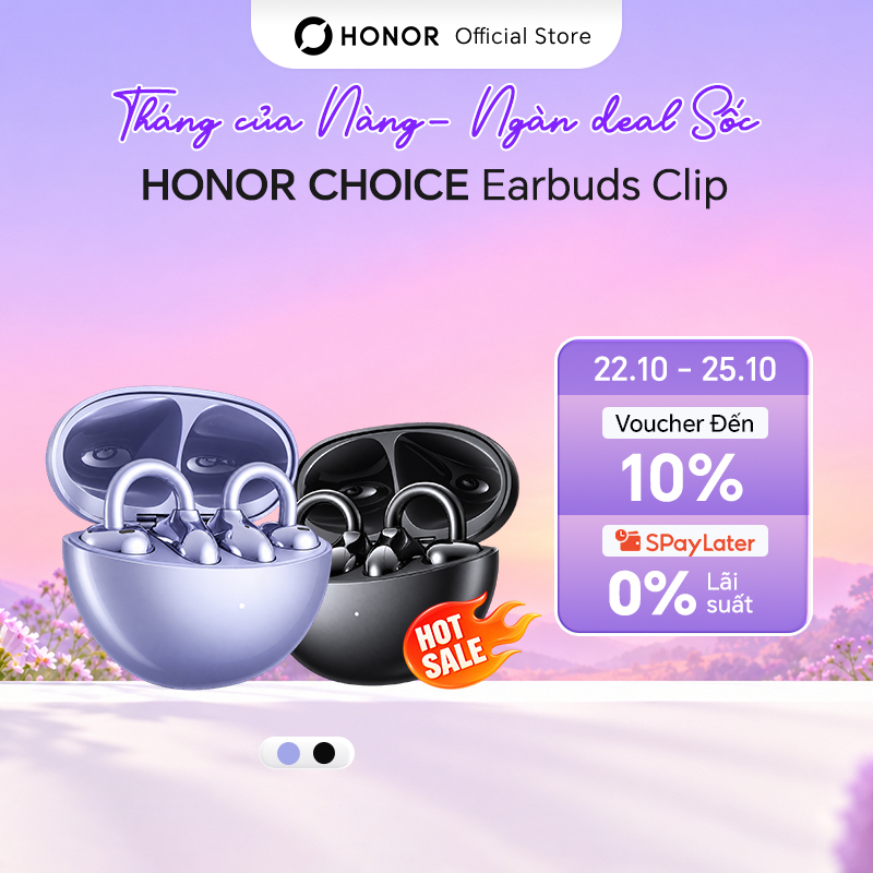 Tai Nghe Bluetooth HONOR CHOICE Earbuds Clip | Chống Bụi & Nước IP54| Cấu Trúc Vòm Cầu Titan | Thời Lượng Pin 36H