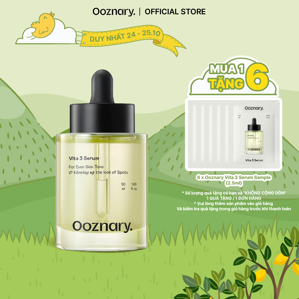 Tinh chất Ooznary Vita 3 Serum 50ml sáng da mờ thâm làm dịu da