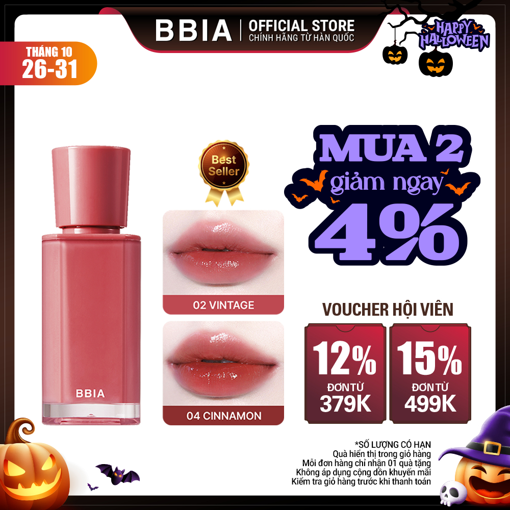 Son tint bóng căng mọng, trong trẻo BBIA Glow Tint