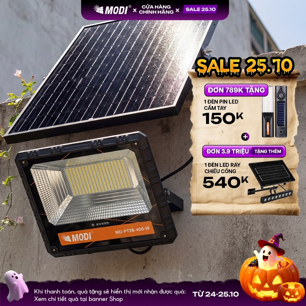 Đèn Led Năng Lượng Mặt Trời MODI SOLAR Siêu Sáng Chống Nước Loại 50W, 80W, 120W, 200W,300W, 400W