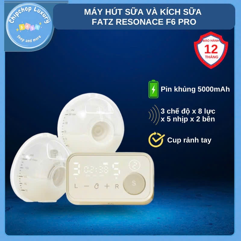 Fatzbaby Máy hút sữa kích sữa đôi resonance F6 pro công nghệ pin 5000mAh bảo hành chính hãng