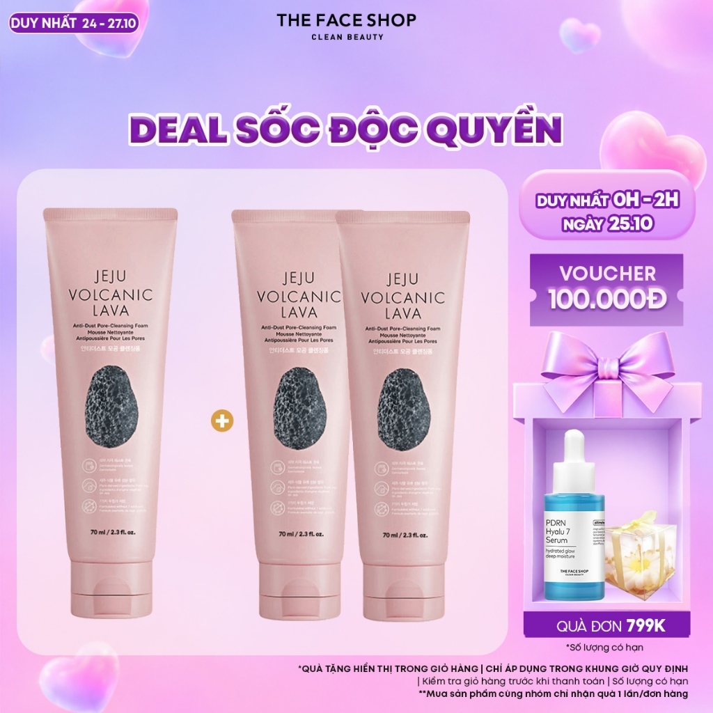 [SALE]Combo Sữa Rửa Mặt Làm Sạch Thefaceshop Jeju Volcanic (tùy chọn combo)