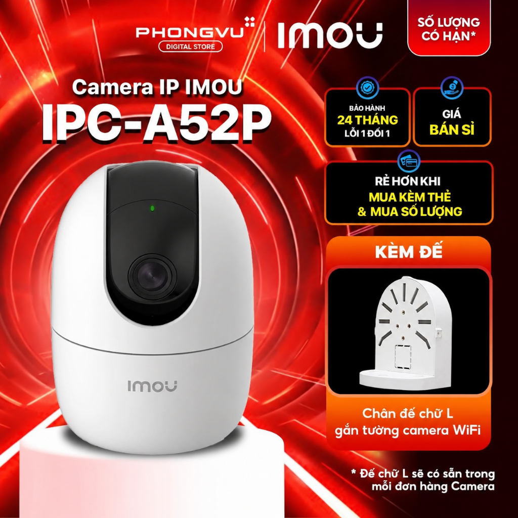 Camera IMOU Wifi Trong Nhà IMOU A52P 5MP 3K - Camera An Ninh Gia Đình Xoay 360, Đàm Thoại 2 Chiều, AI Theo Dõi | BigBuy360 - bigbuy360.vn