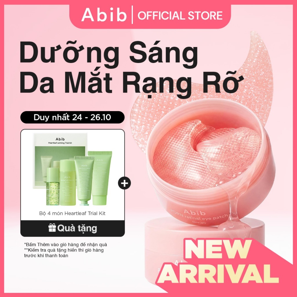 [ MỚI ] Mặt nạ mắt cấp ẩm, chăm sóc vùng da quanh mắt Abib PDRN Retinal Eye Patch Glow Jelly (Hộp 60 Miếng)