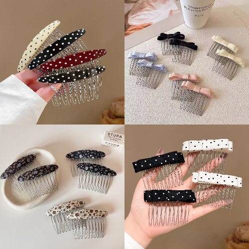 Xược tóc đính nơ NOVSET tạo độ phồng cho nữ , lược cài nơ phong cách tiểu thư [J302 ]